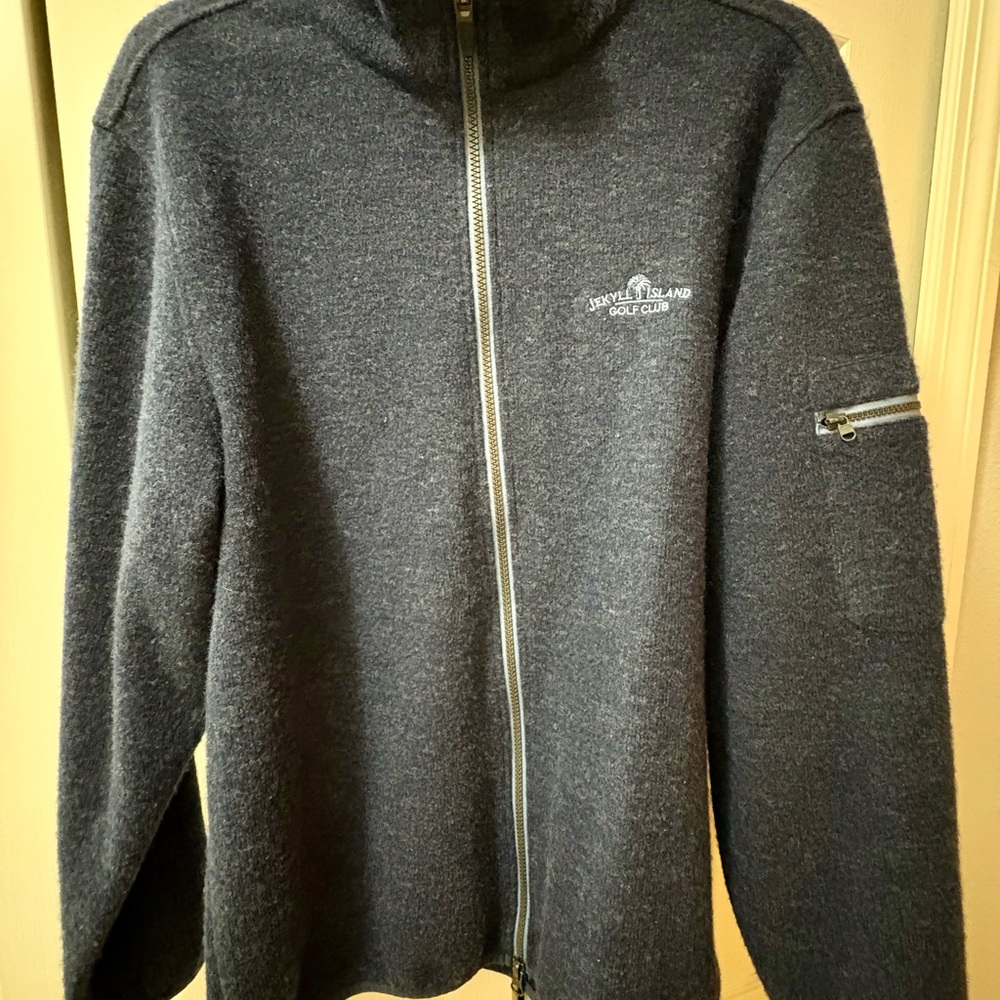 Men's Navy Full-Zip Fleece Jacket